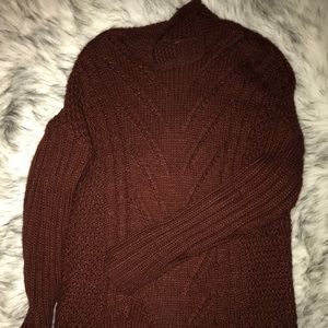 Red knit turtleneck